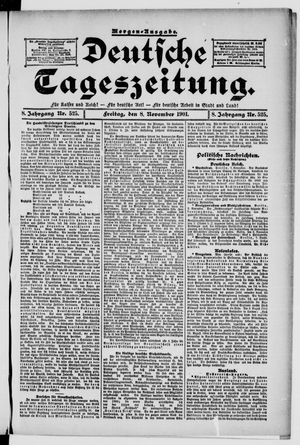Deutsche Tageszeitung vom 08.11.1901