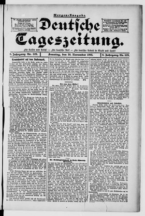 Deutsche Tageszeitung vom 10.11.1901