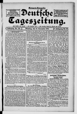 Deutsche Tageszeitung vom 12.11.1901