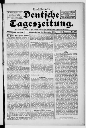 Deutsche Tageszeitung vom 13.11.1901