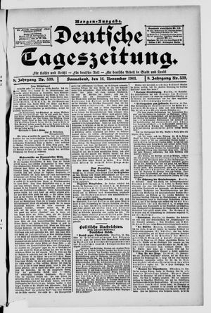 Deutsche Tageszeitung vom 16.11.1901
