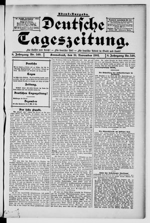 Deutsche Tageszeitung vom 16.11.1901