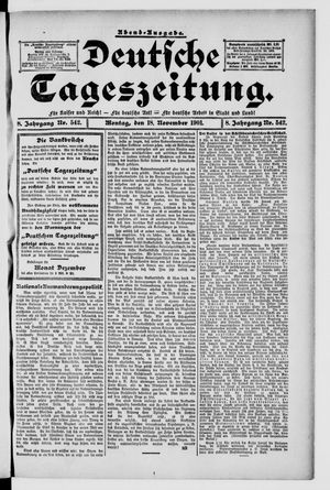 Deutsche Tageszeitung vom 18.11.1901