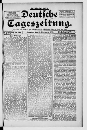 Deutsche Tageszeitung vom 19.11.1901