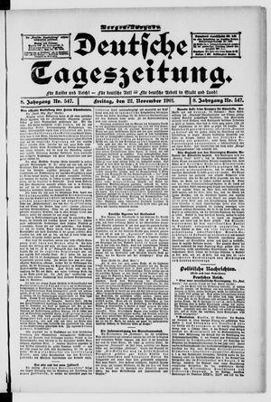 Deutsche Tageszeitung vom 22.11.1901