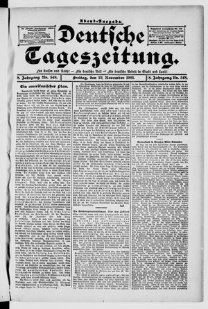 Deutsche Tageszeitung vom 22.11.1901