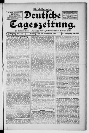 Deutsche Tageszeitung vom 25.11.1901