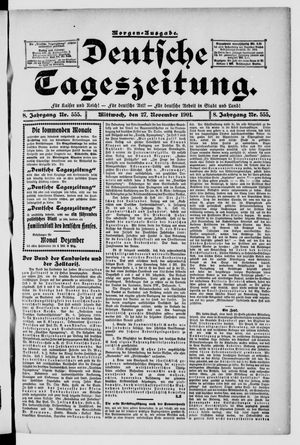 Deutsche Tageszeitung vom 27.11.1901