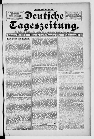 Deutsche Tageszeitung vom 27.11.1901