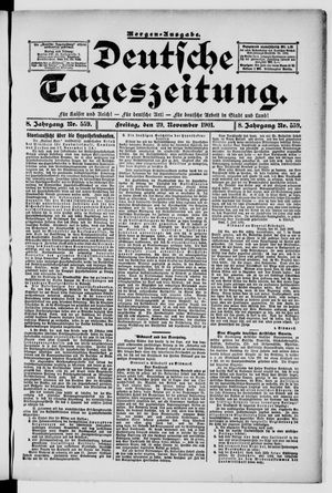 Deutsche Tageszeitung vom 29.11.1901