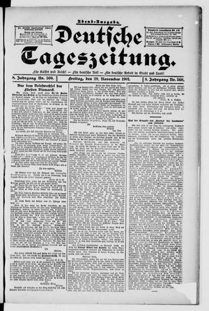 Deutsche Tageszeitung vom 29.11.1901