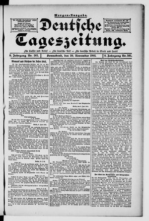 Deutsche Tageszeitung vom 30.11.1901