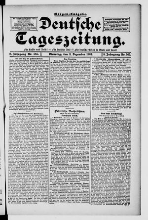 Deutsche Tageszeitung vom 03.12.1901