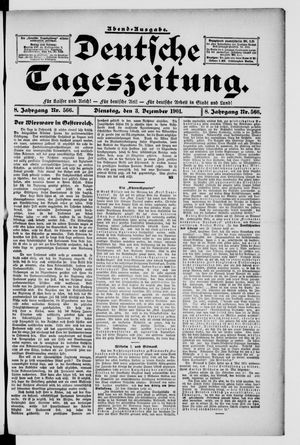 Deutsche Tageszeitung vom 03.12.1901