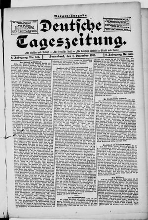 Deutsche Tageszeitung vom 07.12.1901