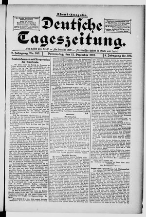 Deutsche Tageszeitung vom 12.12.1901