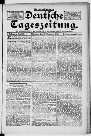 Deutsche Tageszeitung vom 25.12.1901