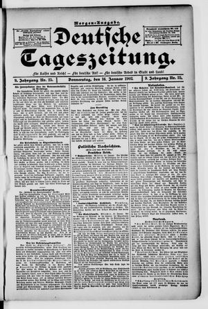 Deutsche Tageszeitung vom 16.01.1902