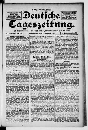 Deutsche Tageszeitung on Feb 1, 1902