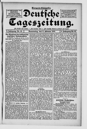 Deutsche Tageszeitung on Feb 6, 1902