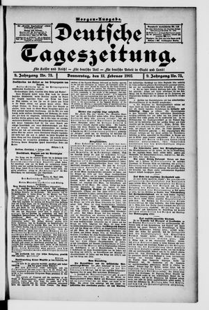 Deutsche Tageszeitung on Feb 13, 1902