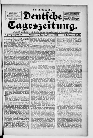 Deutsche Tageszeitung on Feb 13, 1902