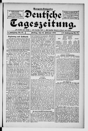 Deutsche Tageszeitung on Feb 21, 1902