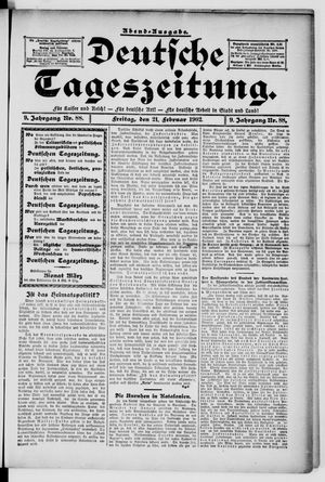 Deutsche Tageszeitung on Feb 21, 1902