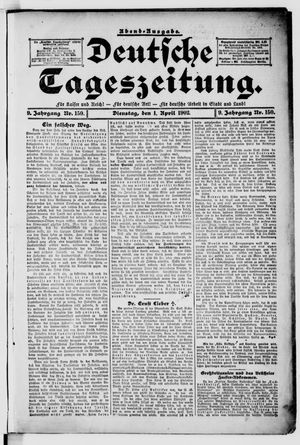 Deutsche Tageszeitung on Apr 1, 1902