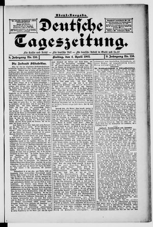 Deutsche Tageszeitung on Apr 4, 1902