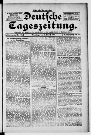 Deutsche Tageszeitung on Apr 8, 1902