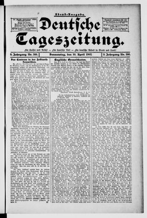Deutsche Tageszeitung on Apr 10, 1902