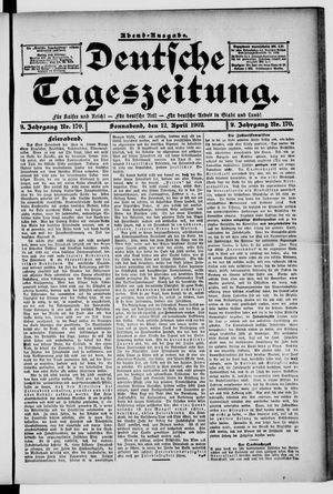 Deutsche Tageszeitung vom 12.04.1902