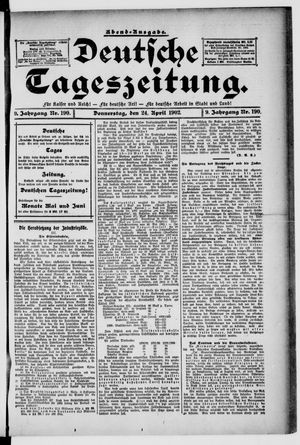 Deutsche Tageszeitung vom 24.04.1902