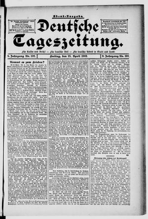 Deutsche Tageszeitung vom 25.04.1902