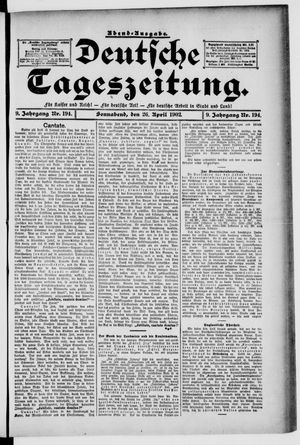Deutsche Tageszeitung on Apr 26, 1902