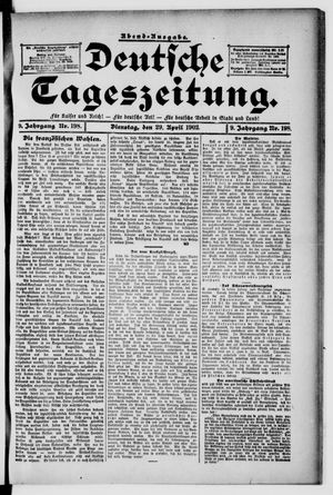 Deutsche Tageszeitung vom 29.04.1902