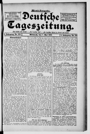 Deutsche Tageszeitung vom 07.05.1902