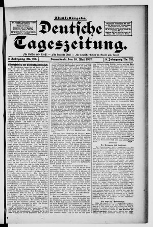 Deutsche Tageszeitung vom 10.05.1902