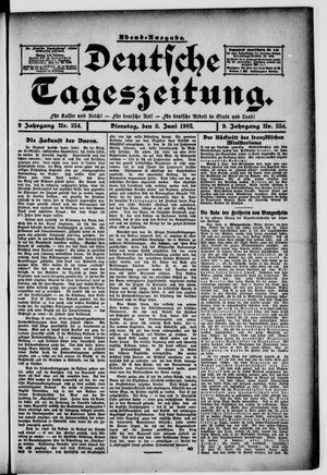 Deutsche Tageszeitung vom 03.06.1902