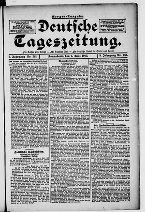 Deutsche Tageszeitung on Jun 7, 1902