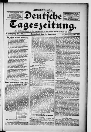 Deutsche Tageszeitung on Jun 21, 1902