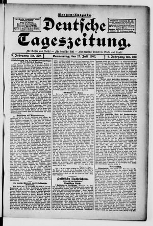 Deutsche Tageszeitung on Jul 17, 1902