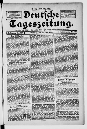 Deutsche Tageszeitung on Jul 22, 1902