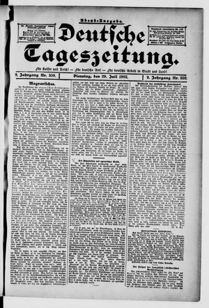 Deutsche Tageszeitung vom 29.07.1902