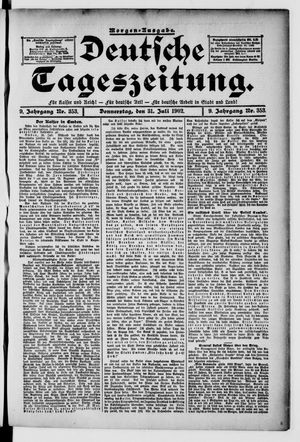 Deutsche Tageszeitung vom 31.07.1902