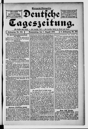 Deutsche Tageszeitung on Aug 7, 1902