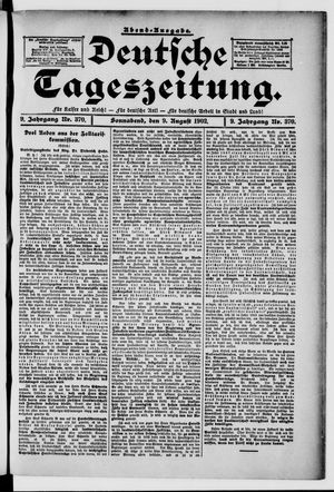 Deutsche Tageszeitung on Aug 9, 1902