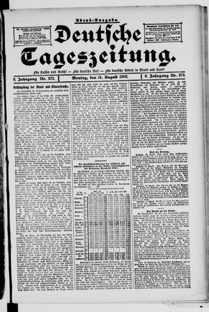 Deutsche Tageszeitung vom 11.08.1902
