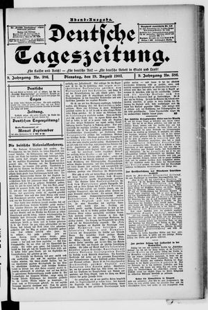 Deutsche Tageszeitung vom 19.08.1902